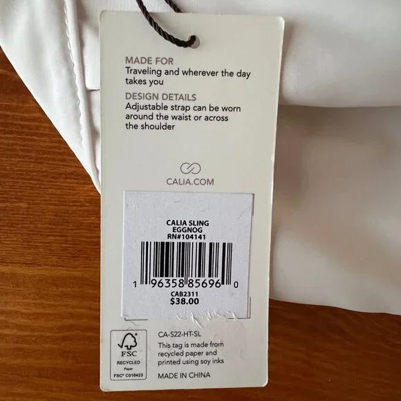 New Calia Sling Bag, Fanny Pack, or Crossbody, Eggnog White, RN# 104141 - Picture 4 of 11